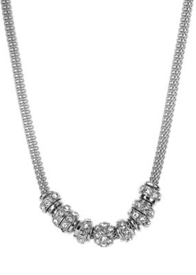 Silver tone round mesh necklace